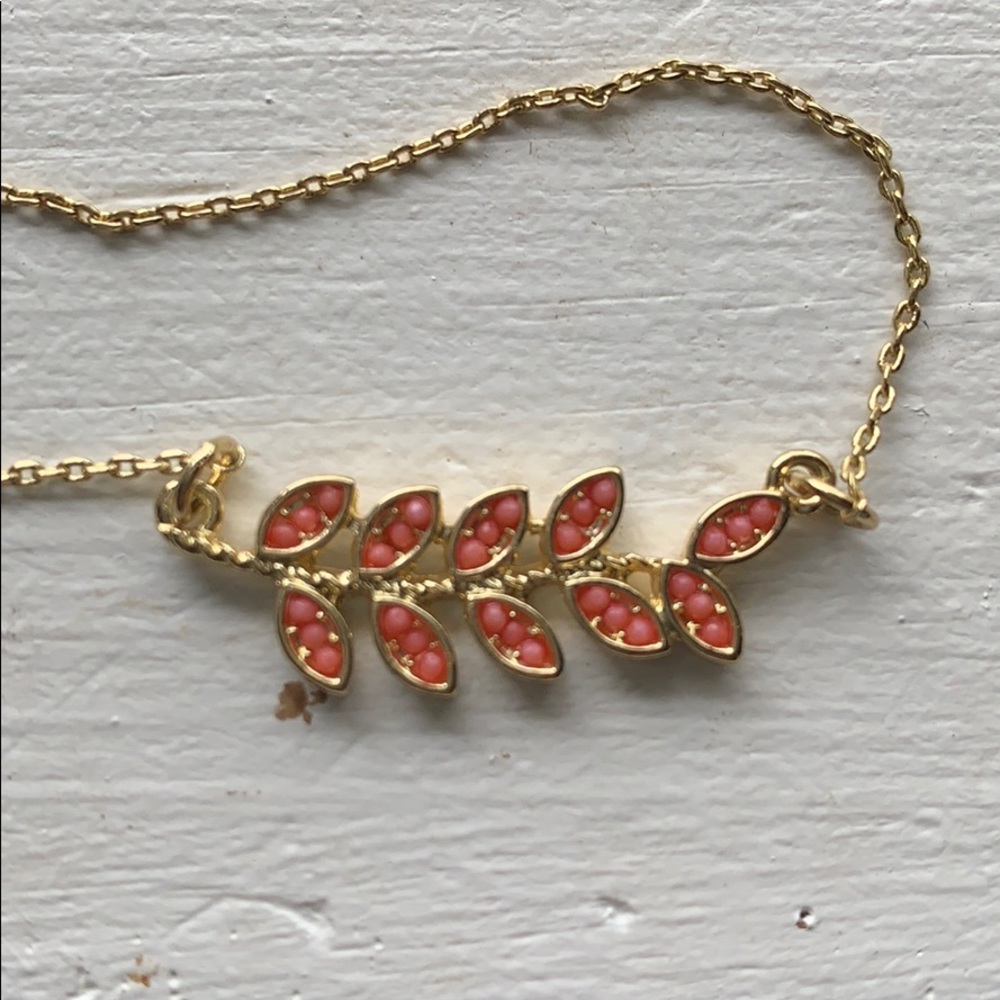 Gold coral plant necklace